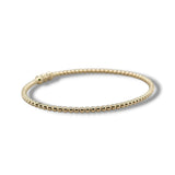 14K Y Gold 2mm 6" Beaded Bangle Bracelet with Lock Clasp