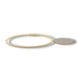 14K Y Gold 2mm 6" Beaded Bangle Bracelet with Lock Clasp