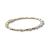 14K Y Gold 6" 0.20ctw G/SI2 Bead Cuff Bracelet with Diamond Stations and Lock