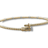 14K Y Gold 6" 0.20ctw G/SI2 Bead Cuff Bracelet with Diamond Stations and Lock