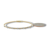 14K Y Gold 6" 0.20ctw G/SI2 Bead Cuff Bracelet with Diamond Stations and Lock