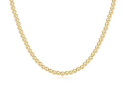 14K Yellow Gold Filled 4mm 17"Classic Beaded Necklace