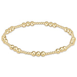 14K Yellow Gold Filled 4mm and 2mm Classic Joy Pattern Bead Bracelet