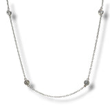 14K W Gold 0.50ctw  F-G/VS2 Lab Created Diamond By The Yard Necklace