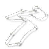 14K W Gold 0.50ctw  F-G/VS2 Lab Created Diamond By The Yard Necklace