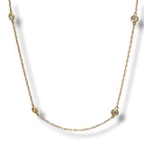 14K Y Gold 0.50ctw  F-G/VS2 Lab Created Diamond By The Yard Necklace