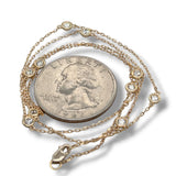 14K Y Gold 0.50ctw  F-G/VS2 Lab Created Diamond By The Yard Necklace