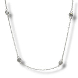14K W Gold 1.00ctw  F-G/VS2 Lab Created Diamond By The Yard Necklace