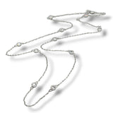 14K W Gold 1.00ctw  F-G/VS2 Lab Created Diamond By The Yard Necklace