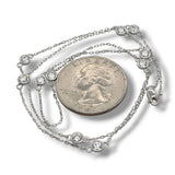 14K W Gold 1.00ctw  F-G/VS2 Lab Created Diamond By The Yard Necklace