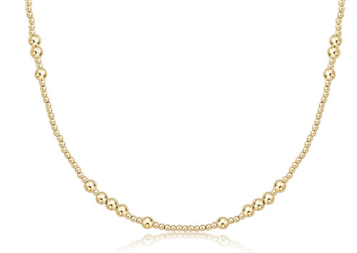 14K Yellow Gold Filled 4mm and 2mm 17"Beaded Necklace