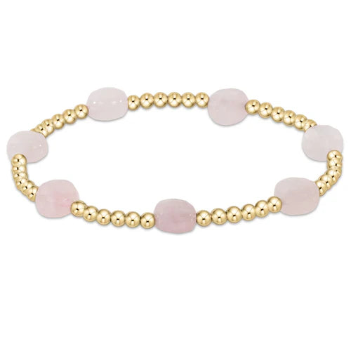 14K Yellow Gold Filled Pink Opal 3mm Beaded Bracelet