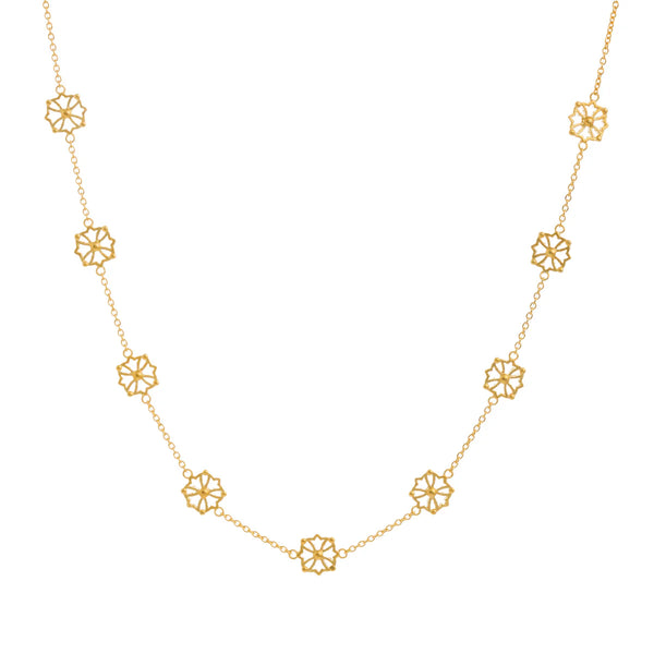 YGP Sterling 18" Flower Station  Necklace