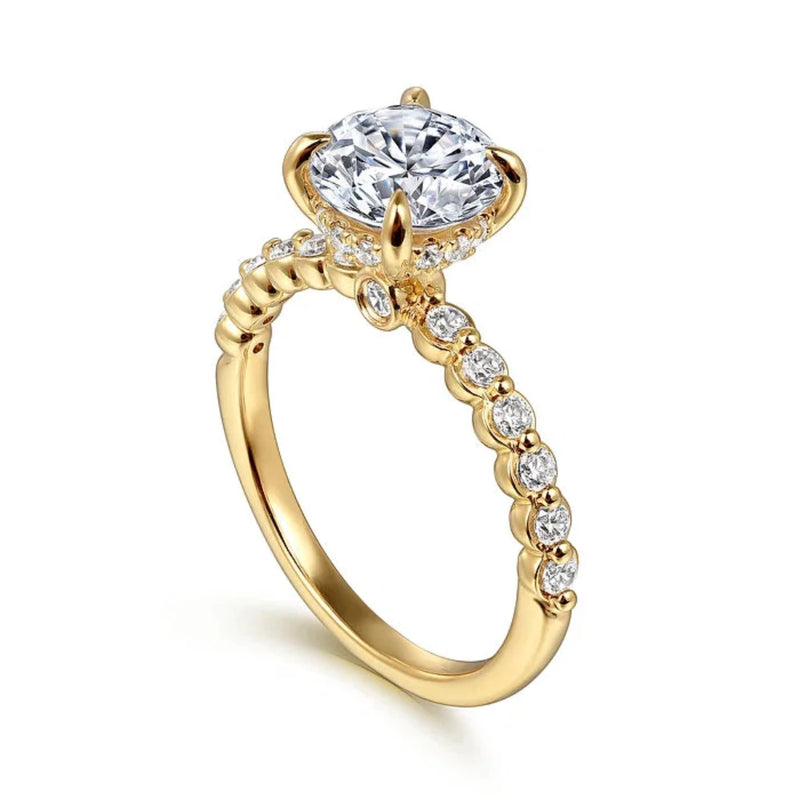 14K Y Gold 0.37ctw Bezel Set Diamond Engagement Ring