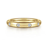 14K Y Gold 0.25ctw Burnish Set Diamond Eternity Band