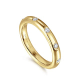 14K Y Gold 0.25ctw Burnish Set Diamond Eternity Band