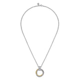 SS 14 20" Round Triple Circle Pendant Necklace