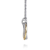 SS 14 20" Round Triple Circle Pendant Necklace