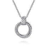 SS 14 20" Round Triple Circle Pendant Necklace