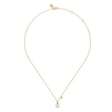 14K Y Gold 7mm Pearl Pendant with Bead