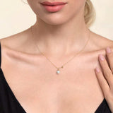 14K Y Gold 7mm Pearl Pendant with Bead