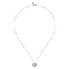 SS 0.02ctw Single Diamond Beaded Disc Pendant