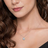 SS 0.02ctw Single Diamond Beaded Disc Pendant