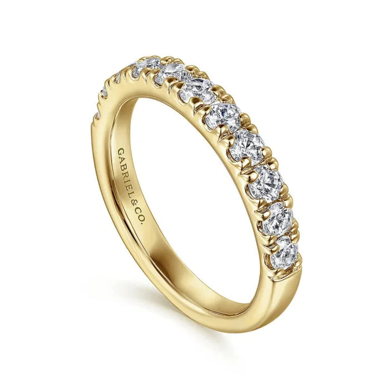 14K Y Gold .80ctw French Pave Diamond Band