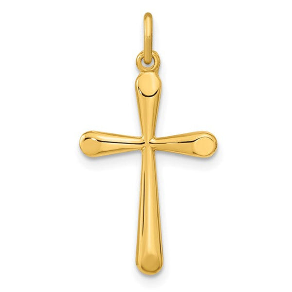 YGP Sterling Solid High Polished Tapered Edge Cross