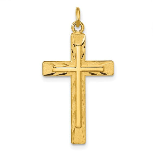 YGP Sterling Solid Dia Cut Fancy Cross