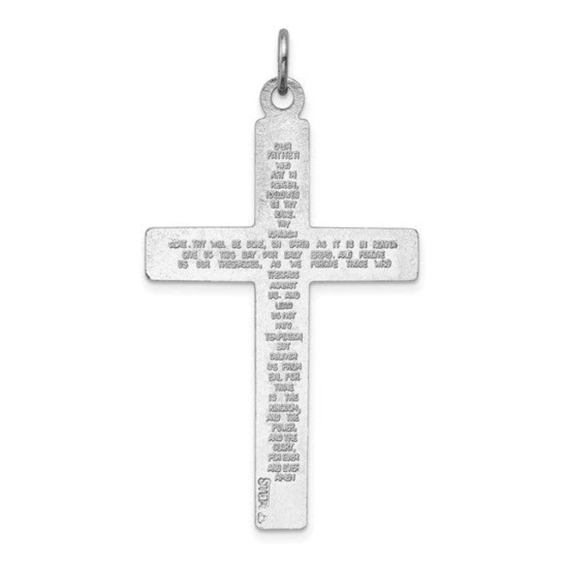 SS Solid Large Flat Crucifix Pendant