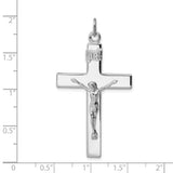 SS Solid Large Flat Crucifix Pendant