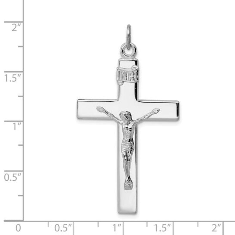 SS Solid Large Flat Crucifix Pendant