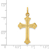 YGP Sterling Solid Textured Cross with Fancy Edges