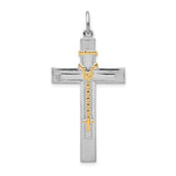 SS Two-Tone Solid Cross with Rosary