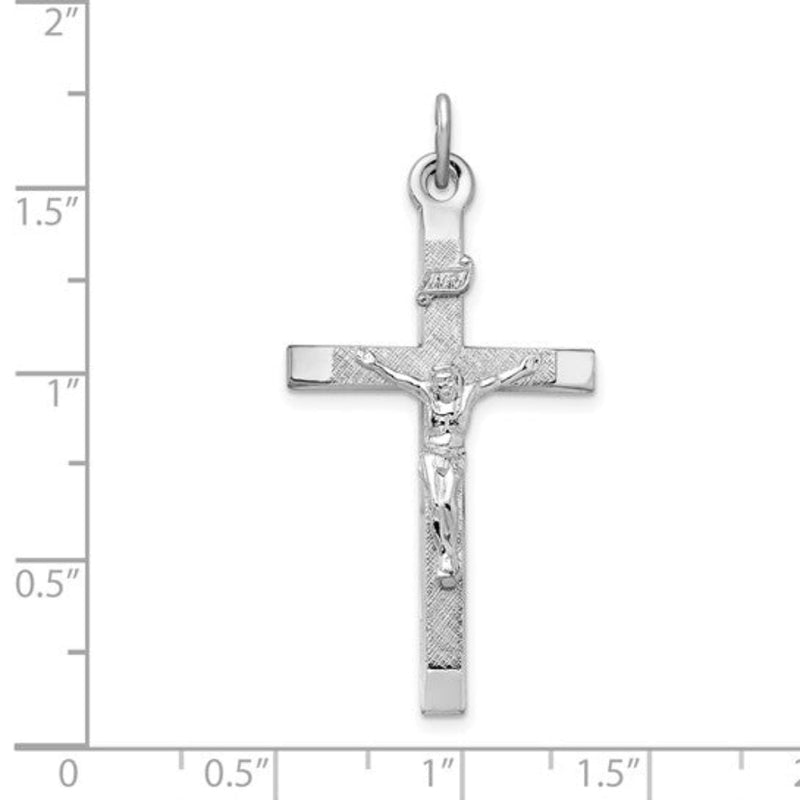 SS Solid Brushed Finish Crucifix Pendant
