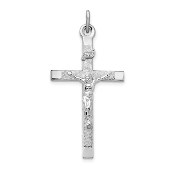 SS Solid Brushed Finish Crucifix Pendant