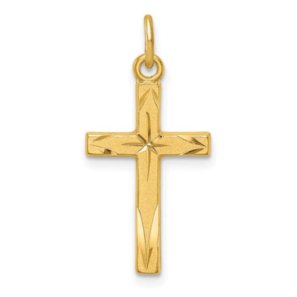 YGP Sterling Solid Dia Cut Cross