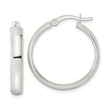 SS 25.5mm Polished Hoop Earrings