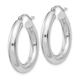 SS 4mm Wide Polished Hoop Earrings 3.0