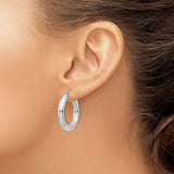 SS 4mm Wide Polished Hoop Earrings 3.0
