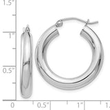 SS 4mm Wide Polished Hoop Earrings 3.0
