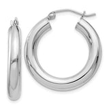 SS 4mm Wide Polished Hoop Earrings 3.0