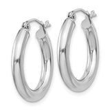 SS 3X20mm High Polished Hoop Earrings