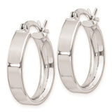 SS 4.25x20mm Square Hoop Earrings