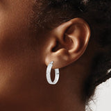 SS 4.25x20mm Square Hoop Earrings