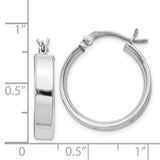 SS 4.25x20mm Square Hoop Earrings