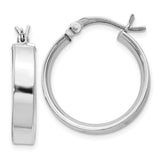 SS 4.25x20mm Square Hoop Earrings