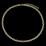 YGP Sterling CZ 19" Oval Open Link Necklace