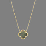 YGP Sterling Gray MOP Clover Necklace